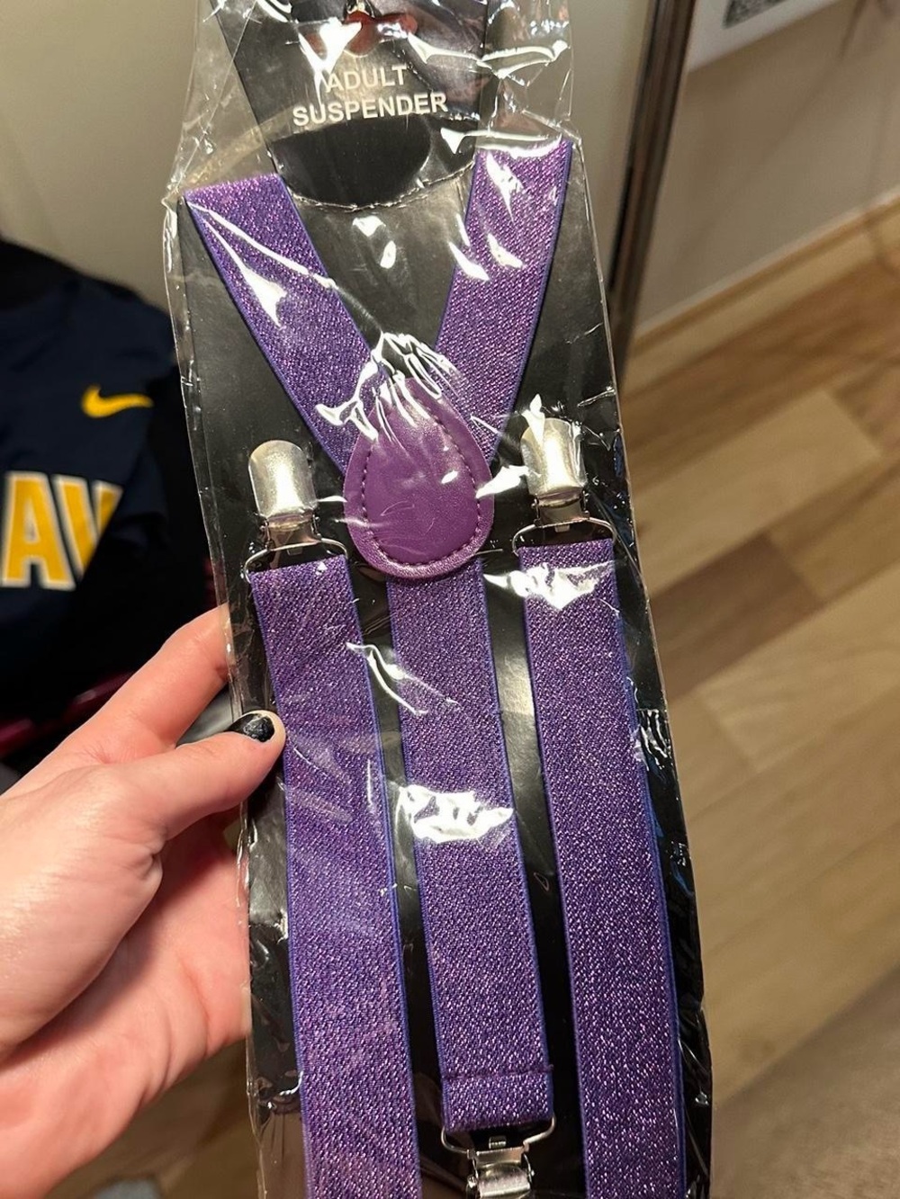Purple Adult Suspenders - Elastic Clip-On Braces